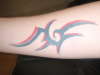 Black and red tribal tattoo