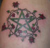Pentacle with Roses tattoo