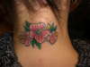 Flowers on neck tattoo