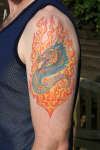 Flames & dragon tattoo