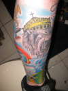 Lion of judah part of sleeve tattoo