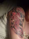 Koi tatto with lotus tattoo