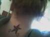 nautical star back of neck tattoo