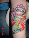 spaceship cat tattoo