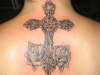 cross with roses tattoo