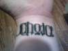 ambigram: choice/destiny tattoo