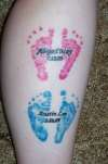 My Kids' Footprints tattoo