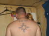 a far away shot of the begining of my back piece tattoo