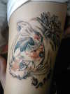 Koi with Water Lilly. tattoo