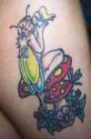 fairy on right calf tattoo