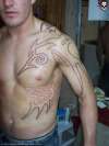 tribal leftarm piece outline tattoo