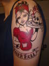 Pinup and Skull tattoo
