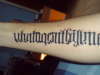 lower arm tattoo anbigram