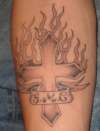 forearm cross tattoo