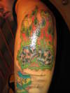 flame dice tattoo