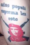 Latin Text  and Che Guevara tattoo