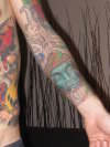 Sleeve in progress, Buddha tattoo
