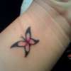 Pink/Black Butterfly tattoo