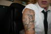 black and grey rose tattoo