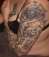left arm tribal sleeve tattoo