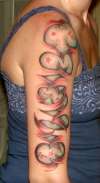 1/2 sleeve Live.Laugh.Love. tattoo