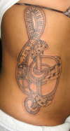 Treble Clef on Right Side tattoo