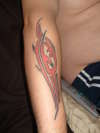 red tribal tattoo