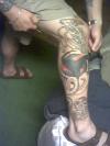 Dragon Leg Coverup tattoo