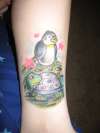 Turtle and Penguin Ankle tattoo