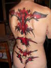Red goes in tattoo