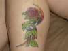 Mother-in-laws rose with gay pride tribal. tattoo