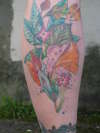 leaves with color 2 tattoo