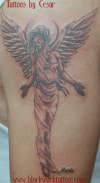 Black and Grey Angel tattoo