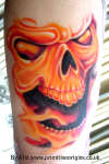 Flaming Skull by Aliz tattoo