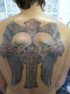 Full Back, SKulls, Cross, Wings tattoo