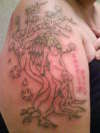cherry blossom  with angel tattoo