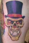 Skull with Top Hat tattoo