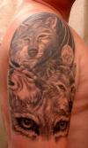 wolf colage tattoo