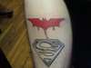 Superman & Bloody Batman tattoo