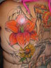 left side flower tattoo