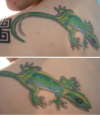 Colourful gecko tattoo