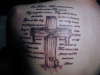 Cross with Lords Prayer tattoo