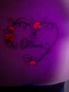 UV heart/flowers mum tattoo