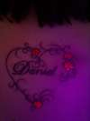 UV heart/flowers tattoo