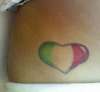 Italian flag heart tattoo