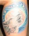 Howling wolf tattoo