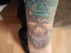 skull, cross&vines tattoo
