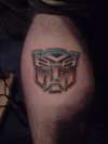 autobot symbol.....back of left calf tattoo