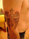 winged cross in progress tattoo
