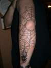 spiderweb on Elbow tattoo